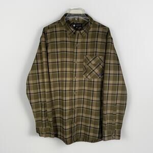 Duluth Trading Men's XL Alaskan Hardgear Wool Blend Green Plaid Button Down